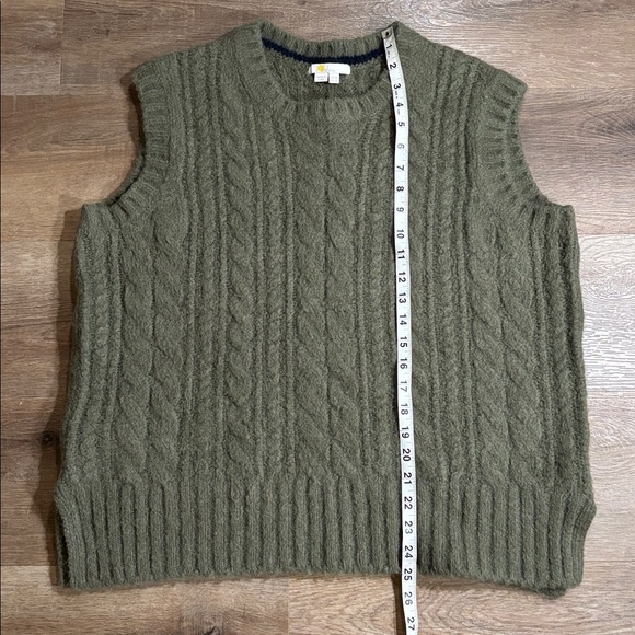 Anthropologie Boden Wool Knit Mohair Sweater Vest Dark Sage Green - Picture 4 of 8